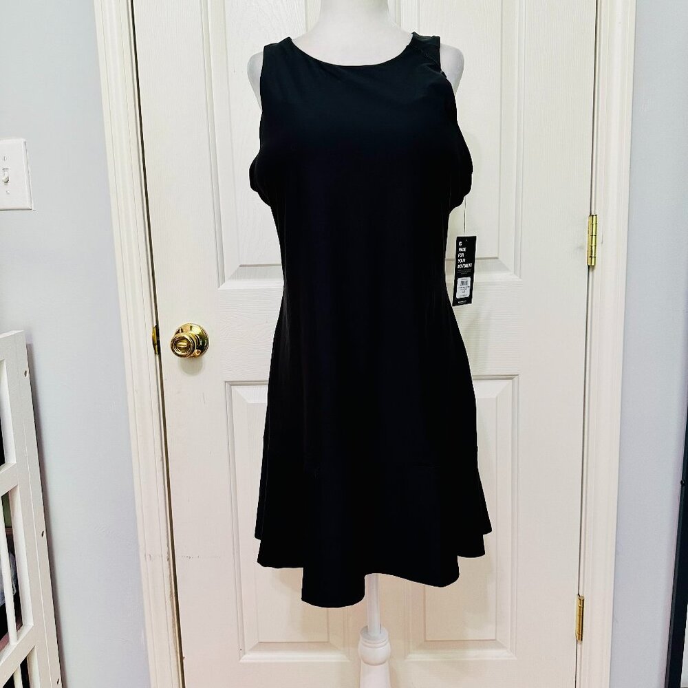 ETONIC FLOUNCE HEM RACERBACK BLACK SPORTS TENNIS GOLF ACTIVE DRESS
